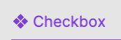 Figma user interface showing the diamond icon next to "Checkbox"